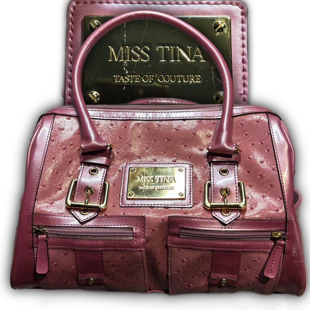 Miss Tina "Taste of Couture" Faux Ostrich Embossed Satchel